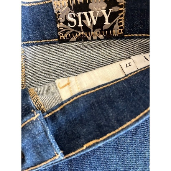 SIWY Cher High Waist Denim Shorts Size 27 Nameless Dark Indigo Wash - Picture 2 of 10